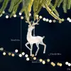 Decoração de Natal Transfronteiriça Pingente de Floco de Neve Acrílico Transparente Anjo de Lantejoulas Pingente de Cristal Arranjo de Atmosfera de Árvore de Natal