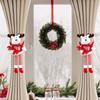 Nuevo Producto Transfronterizo Decoración Navideña Cortinas Tejidas Rojas y Blancas de Piernas Largas para Ancianos Hebillas para Cortinas Hebillas para Cortinas de Puerta Decoración para el Hogar