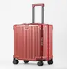 Maleta con Marco de Aluminio 18 pulgadas Estuche Pequeño para Computadora Maleta de Viaje con Ruedas Universales Silenciosas Portavasos para Hombres y Mujeres