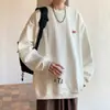 Moletom jacquard xadrez com etiqueta de design exclusivo para homens, novo top oversized da marca da moda primavera/outono, jaqueta juvenil