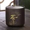Bote de té de arcilla púrpura, tarro de cerámica grande para almacenamiento, tarro para té blanco Pu'er, tarro sellado, caja de embalaje para té