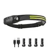 Faro con Sensor de Movimiento Cob Batería de Litio de Larga Vida Luz Fuerte Alto Lumen Luz para Correr de Noche Ciclismo Linterna Frontal de Pesca Luz con Sensor