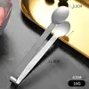 Pinzas para Hielo de Acero Inoxidable 304 Engrosado, Chapado en Oro Rosa, Negro Colorido Deslumbrante, Pinzas para Hielo Dentadas, Pinzas para Cubitera de Hielo, Pinza para Hielo