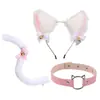 Orejas de gato Campana Accesorios para el cabello Cos diadema de pelo de gato collar traje de cola de gato Accesorios para diadema de fiesta de Halloween