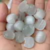 Cuentas de obsidiana sin rostro de cabeza de gato con agujero pasante caliente transfronterizo pulsera hecha a mano DIY linda simple con cuentas
