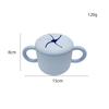 Taza de silicona abierta tipo pétalo de flor para snacks, doble asa, fácil de sostener, caja de snacks para bebé, taza de silicona para beber de aprendizaje creativo
