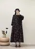 Vestido Largo Estampado 2026 Primavera Nuevo Estilo Solapa Pequeña Artística Botones al Frente Delgado Elegante Vestido Largo para Mujer
