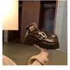 Zapatos de Cuero Genuino para Mujer Estilo Preppy de Mamá Uva Hebilla Cuadrada Slip-On Perezoso Plataforma Tacón Grueso Suela Gruesa Mocasines