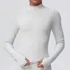 Chaqueta de Manga Larga Sin Costuras con Cuello Alto y Cremallera, Europea y Americana, para Mujer, Ajustada, Secado Rápido, Ropa de Yoga, Top Deportivo para Fitness al Aire Libre