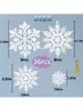 Natal 36 Peças Floco de Neve Brilhante Decorações Penduradas Decoração de Árvore de Natal Acessórios para Janela e Porta de Natal Peça de Floco de Neve de Plástico Decoração