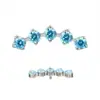 Pendientes de Aleación de Titanio F136 5 Circonitas Redondas Pequeño Creciente Espiral Interna Clavo para Hélice Auricular Clavo para Labio Joyería para Piercing Corporal G23 Titanio