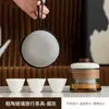 Conjunto de chá de viagem de vidro portátil expresso copo bolsa pessoal terno ao ar livre kung fu chá xícara bule