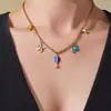 Roda Gigante Aço Inoxidável Gotejamento de Óleo Fruta Zircônia Pingente DIY Corrente de Clavícula Pulseira Anel Moda Luxo Acessível Conjunto para Mulheres
