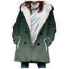 Venta caliente transfronteriza 2023 nueva gabardina para mujer invierno engrosada estilo europeo y americano color degradado abrigo con capucha al por mayor