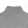Ropa de Mujer 2026 Verano Nuevo Estilo Europeo y Americano Moda Versátil Bloque de Color Cuadros Cuello Alto Chaqueta Holgada en Color de la Imagen