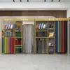 Stand de Exposición, Estantería de Pie, Exhibidor Colgante, Sala de Exposiciones, Exhibidor de Tela para Textiles del Hogar, Exhibidor de Pie de Hierro Forjado Montado en Pared