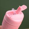 Copo de café de escritório com tampa dupla de 16 oz/500ml, universal para homens e mulheres, ventosa, alto valor de cor, copo térmico de aço inoxidável