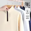Sudadera Huacotton de Primavera y Otoño con Cuello Alto y Media Cremallera Unisex Holgada Estilo Americano Sudadera Básica Informal Manga Larga Top Chaqueta