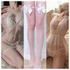 Ropa interior sexy de encaje de tres puntos con pecho pequeño y gran perla, tanga tentador, pasión, sin despegar, traje para mujer 9972