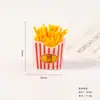 Brinquedo de Comida Criativo de Resina 3D Casquinha de Sorvete Batata Frita Pipoca Frango Pipoca Ornamento Pendente Pingente Ímã de Geladeira Adesivo