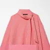 Comercio Exterior 2026 Primavera Nueva Moda Femenina Estilo Europeo y Americano Casual Holgada Camisa de Cuello Alto a Rayas con Decoración de Lazo