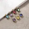 Nuevo Colgante Geométrico Redondo de Circonia Incrustada con Doce Piedras de Nacimiento Coloridas 6*6mm Colgante Sencillo Exquisitos Accesorios DIY