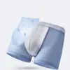 Ropa interior de seda helada para hombre, calzoncillos bóxer para niño, sensación de hielo ultra delgados estilo verano, bóxers transpirables de cintura media