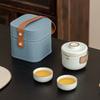 Juego de Té de Viaje Ruyao, Una Tetera y Dos Tazas, Taza Rápida de Cerámica Portátil para Exteriores, Regalo para Eventos de Negocios