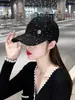 Gorra de Béisbol para Mujer Estilo Coreano Sombrero Otoño e Invierno Moda Ins Celebridad Cibernética Lentejuelas Gorra Engrosada para Mujer Tendencia