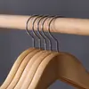 Percha de Hotel de Madera de Alta Calidad Percha para Armario de Tienda de Ropa Color Madera Original Madera de Arce Engrosada Percha para Pantalones de Hombre Venta al por Mayor
