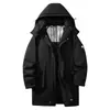 Chaqueta de algodón gruesa de longitud media para invierno 2026 con capucha para exteriores estilo pareja de montañismo abrigo de algodón cálido y térmico ropa de trabajo