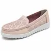 Directo de fábrica, nuevos mocasines planos de primavera/verano de talla grande, zapatos casuales huecos para mujer, mocasines, zapatos de suela de goma para mamá
