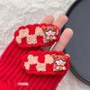 Clip BB niña bendición roja Año Nuevo año del Tigre niña linda niña de peluche corazón de niña horquilla de dibujos animados horquilla dulce de lana