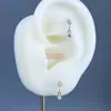 Pendientes de Aleación de Titanio F136 con Colgante de Piedra Kite de Circonita, Elegantes Clavos para Cartílago con Rosca Interna, Joyería para Piercings de Titanio G23