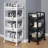 Estante de Almacenamiento con Carrito Pequeño, Organizador de Bocadillos de Bebé de Múltiples Niveles para Piso de Cocina y Dormitorio, Almacenamiento Móvil para Baño