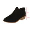 Zapatos de Mujer de Gran Tamaño para Comercio Exterior de Cuatro Estaciones Estilo Británico Color Sólido Punta Fina Casual Cierre Trasero Tacón Bajo Tacón Grueso Zapatos Individuales para Mujer