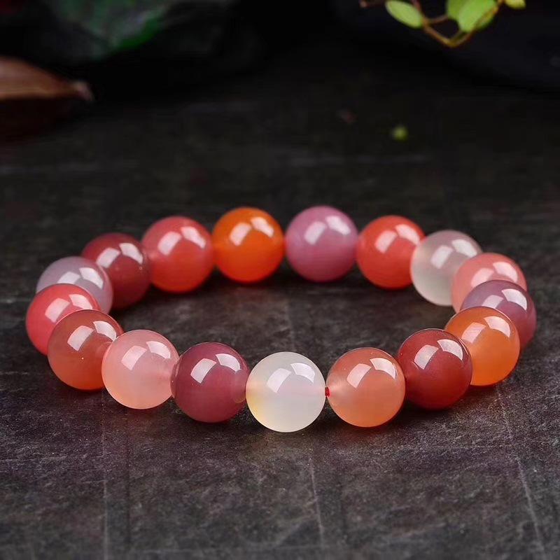 智贝主图_4天然盐源玛瑙手链糖果色玛瑙单圈手串水晶饰品