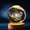 Bola de cristal creativa de cielo estrellado con tallado interior, adorno de luz nocturna luminosa, regalo de cumpleaños, manualidad de decoración de escritorio