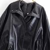 Otoño e Invierno 2025 Nueva Moda Callejera Europea y Americana para Mujer Chaqueta Holgada de Imitación de Cuero W09 11689