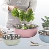 Lavabo de acero inoxidable de colores para lavar verduras, juego de cinco piezas, para el hogar, para sopa, verduras y cara, de gran tamaño.