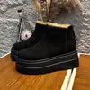 Botas de Nieve de Piel de Conejo Real para Mujer 2025 Invierno Nuevas Botas Delgadas de Gamuza con Suela Gruesa para Mujer Botas Casuales para Mujer Botas de Mujer con Forro de Felpa
