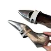 Zapatos Mary Jane Plateados Elegantes Estilo Francés 2026 para Mujer con Diseño de Hebilla Metálica, Punta Fina Versátil y Tacón Bajo