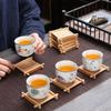 Posavasos de Bambú, Tapetes de Tres en Raya, Portavasos de Té, Accesorios para Ceremonia del Té, Tapetes Aislantes de Calor, Tapetes Decorativos, Accesorios para Fotos, Tapetes para Pulseras