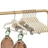 Juego de Perchas Afelpadas para Uso Doméstico, Perchas Integradas Antideslizantes para Pantalones, Perchero con Pinzas Ajustables para Pantalones