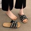 Zapatos Planos de Moda Estilo Hada Xiaoxiangfeng Chanclas de Playa, Sandalias Estilo Vaquero Estilo Princesa para Ropa de Verano para Mujer Nuevo Estilo 2025