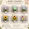 Novo Produto Acabado Criativo Feito à Mão Crochê Girassol Fio Degradê Planta em Vaso Flor de Simulação Ornamento de Mesa Presente