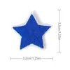 Pegatinas de tela con forma de estrella de cinco puntas en color, venta al por mayor, accesorios para ropa, zapatos y sombreros, parches bordados, pegatinas de tela, sellos de bordado por computadora.