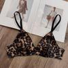 Comércio exterior Francês Roupa Interior Fina Não-marcação Cetim Triângulo Copo Não-aro Sutiã Grande Peito Pequeno plus size Sexy Underwear