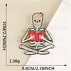 Etiqueta de Bordado por Computadora Lixin Calavera Divertida Leyendo Parche de Bordado DIY Parche para Ropa Accesorios Parche Termoadhesivo Parche de Tela