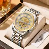 Reloj mecánico de imitación para hombre en stock, modelo nuevo con calendario, diseño hueco, luminoso, impermeable, reloj de pulsera de cuarzo para negocios, venta al por mayor transfronteriza